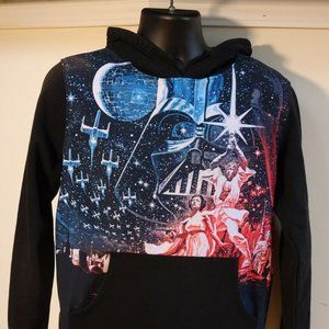 Star Wars Classic Artwork Vader Leia Luke A New Hope Hoodie Size S